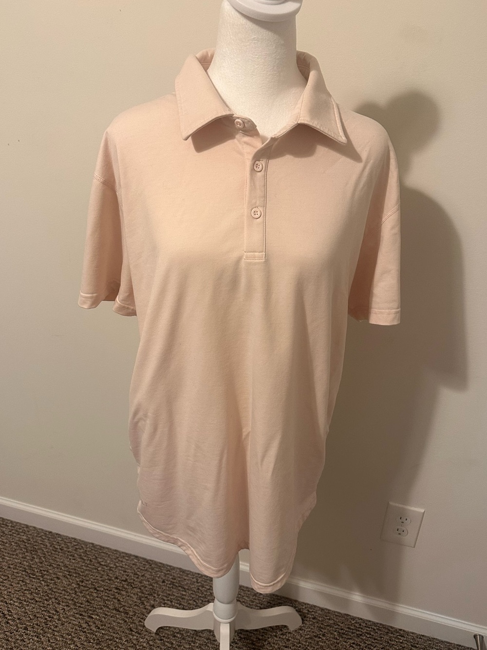 BYLT Premium Basics Men's Short Sleeve Peach Polo Shirt Size Large